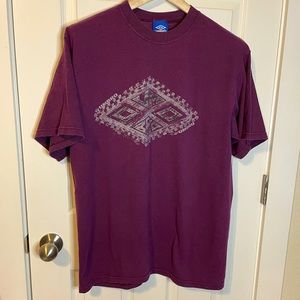 VTG 90s UMBRO dark purple silver diamond tee sz L